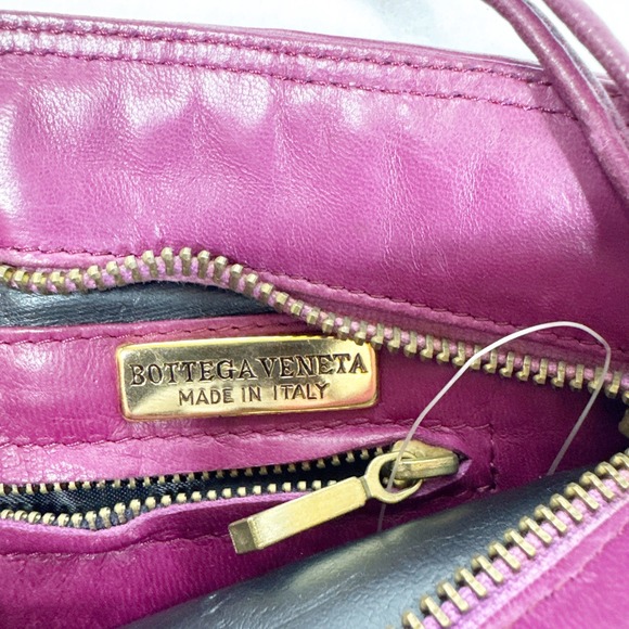 Bottega Veneta Intrecciato Weave 2009 Magenta Clutch Cosmetic Pouch Leather Zip - Picture 2 of 10